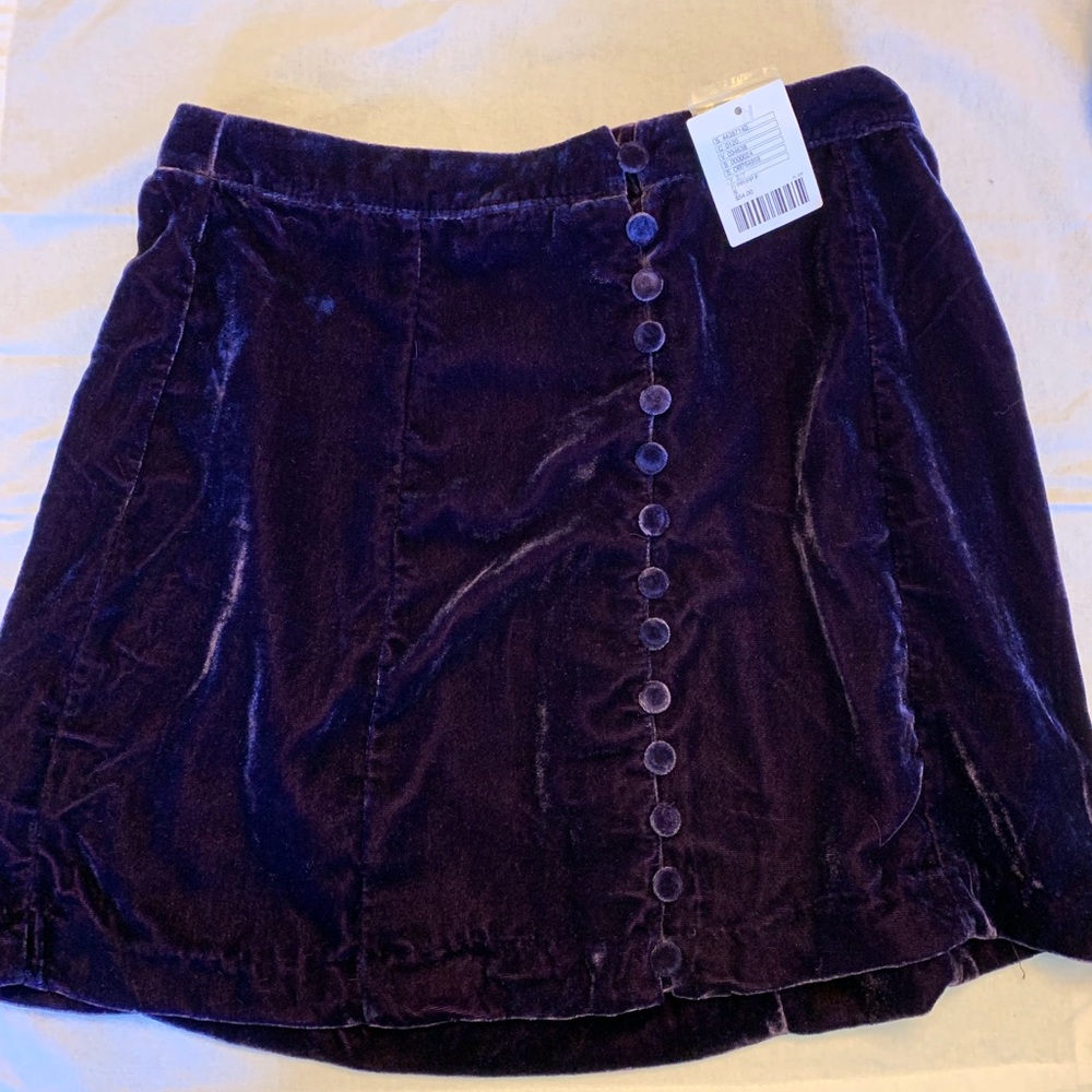Velvet mini skirt